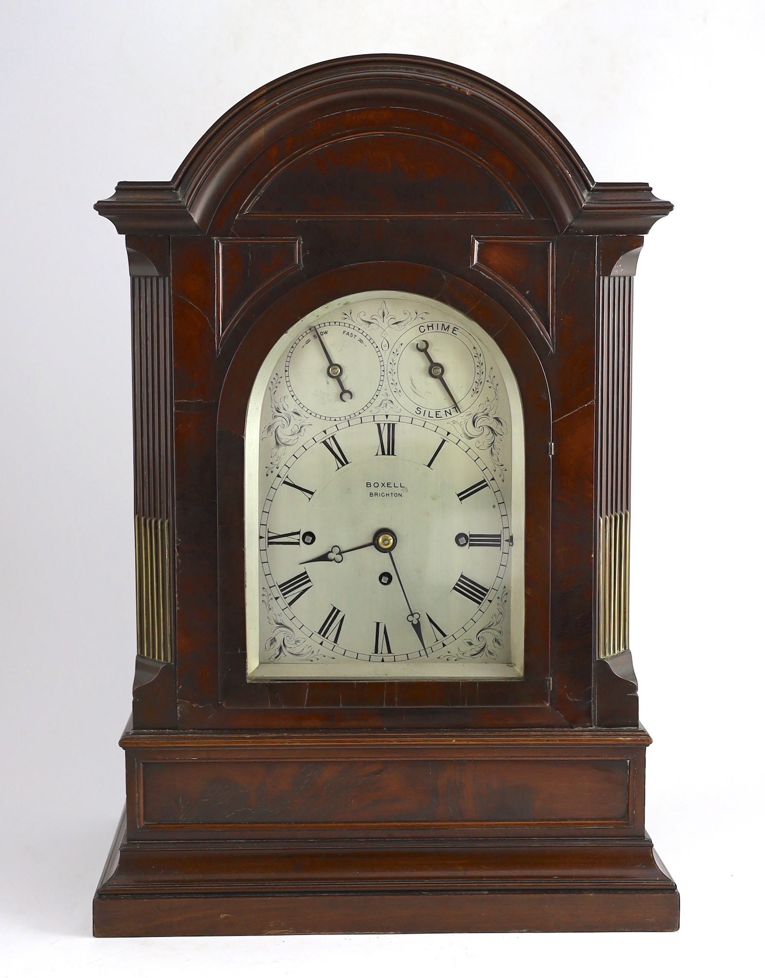 Boxell, Brighton, a Victorian mahogany chiming bracket clock, width 43cm depth 26cm height 64cm